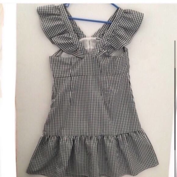 Romeo + Juliet Black and White Gingham Ruffle Dress Size Medium - Picture 3 of 3